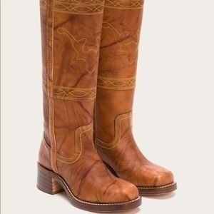 Frye Campus Stitching Horse Tall Boots Saddle 6